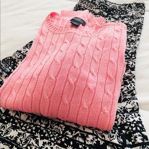 Brooks Brothers 100% cotton sweater in pretty pink